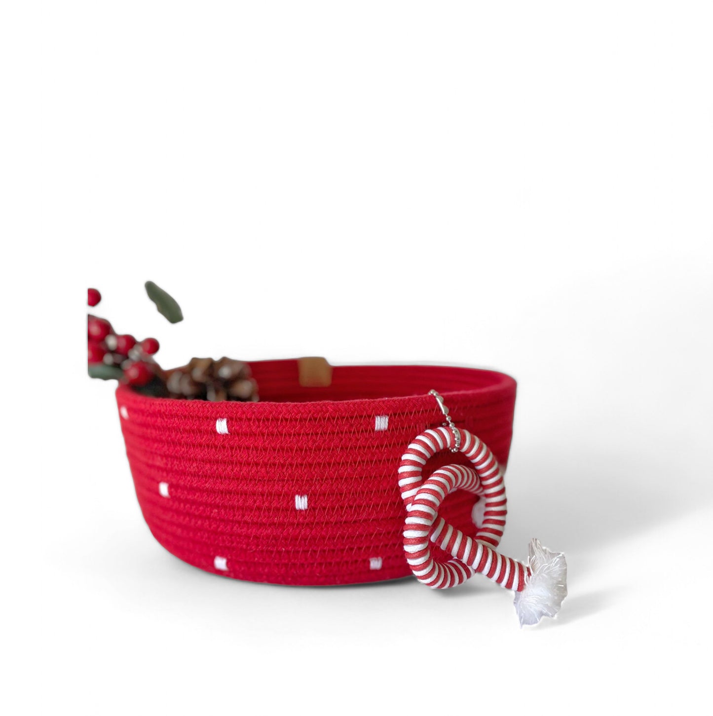 Cesta "Candy" Navideña - Cordón de Algodón