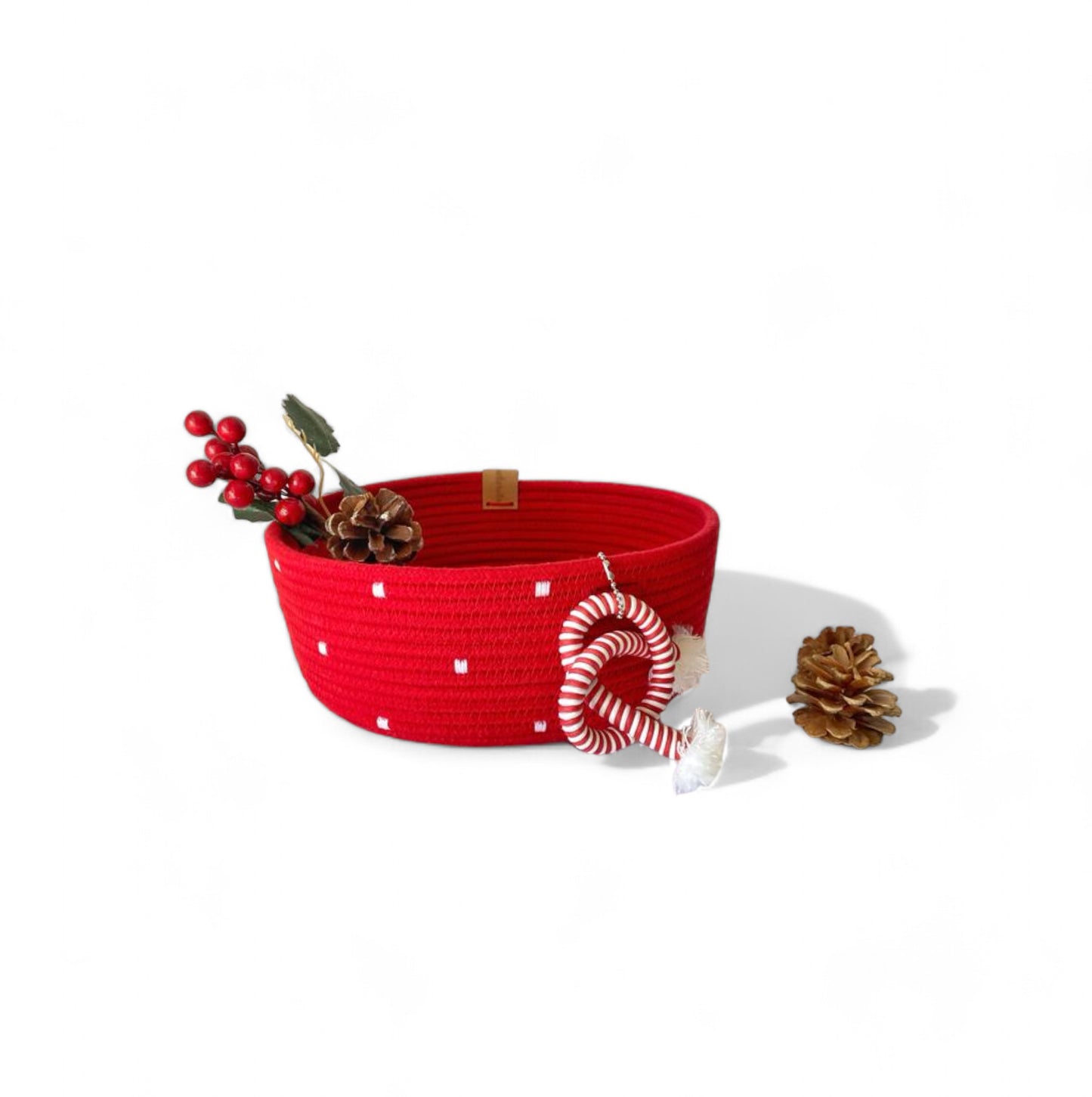 Cesta "Candy" Navideña - Cordón de Algodón