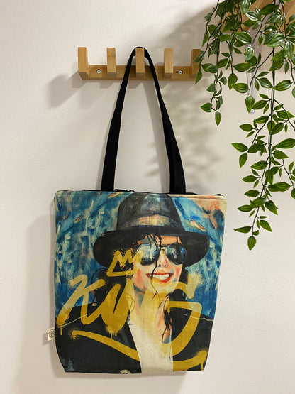 Tote Bag Acolchada con Imagen de Michael Jackson