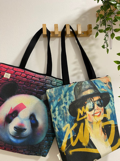 Tote Bag Acolchada con Imagen de Michael Jackson