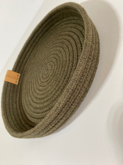 Detalle del tejido de cuerda de algodón verde
