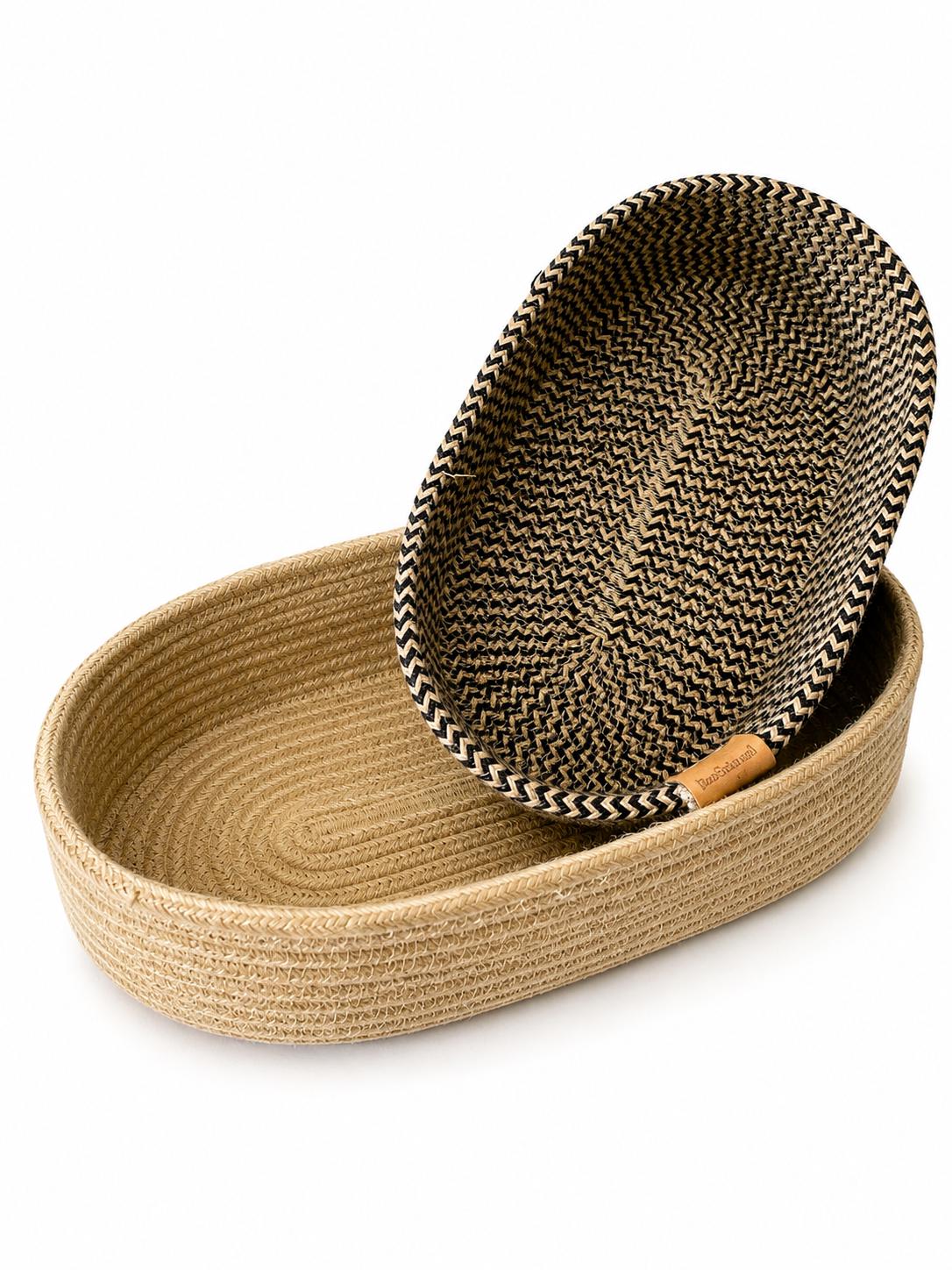Cesta de cuerda de algodón en color negro