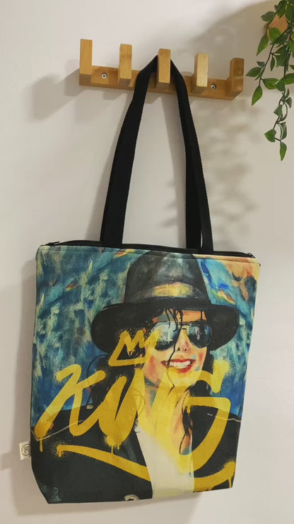 Tote Bag Acolchada con Imagen de Michael Jackson