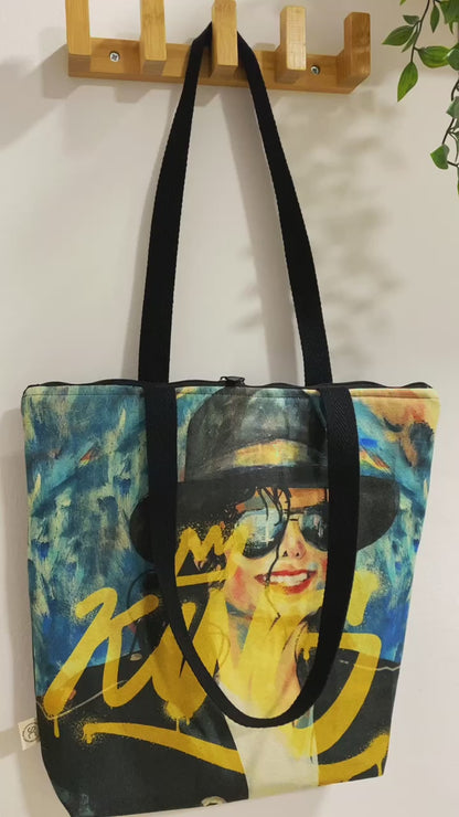 Tote Bag Acolchada con Imagen de Michael Jackson